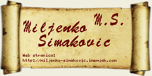 Miljenko Simaković vizit kartica